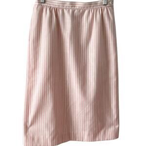 Pendleton Vintage Silk Blend Pink & White Pinstripe Pencil Skirt size 6 S small
